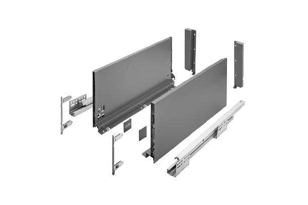 Drawer guide AXIS PRO valley 500 height 199mm D White/Anthracite
