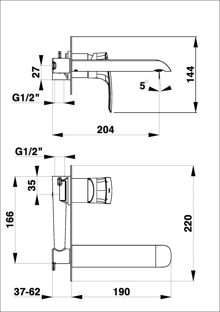 Unitas UNDERGROUND FITTING FOR WASHBASIN Elite e80