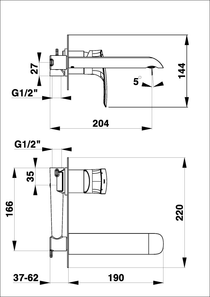 Unitas UNDERGROUND WASHBASIN FITTINGS Elite Black e80B