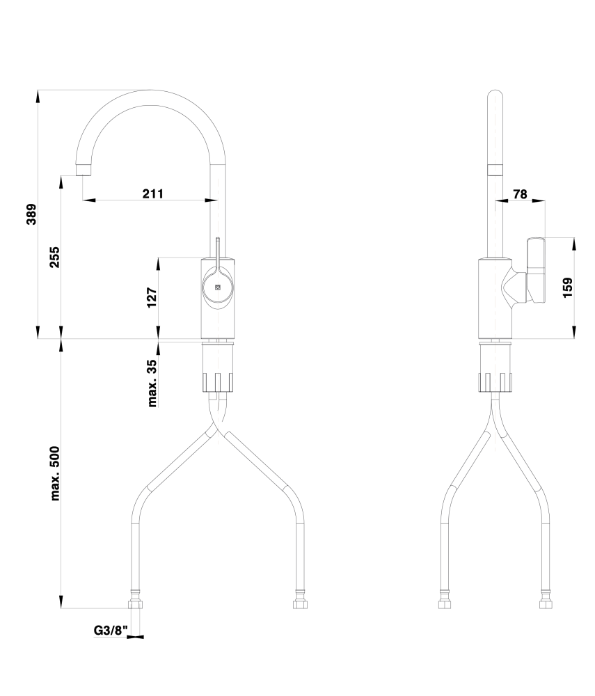 Unitas KITCHEN FITTINGS Elite e20 side