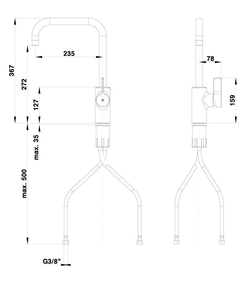 Unitas KITCHEN FITTINGS Elite e21 side