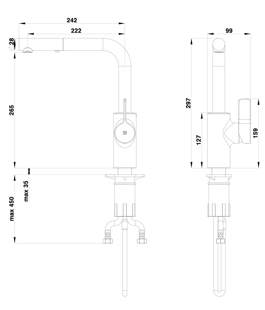 Unitas PULL-OUT KITCHEN FITTINGS Elite e23 side