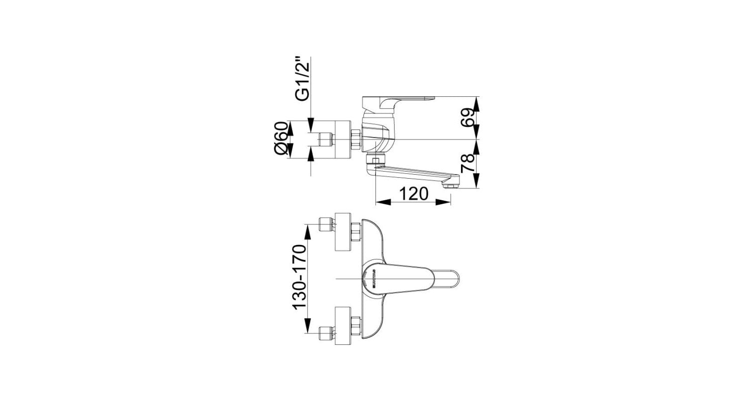 Unitas KITCHEN FITTINGS - WALL-MOUNTED Infinity i70