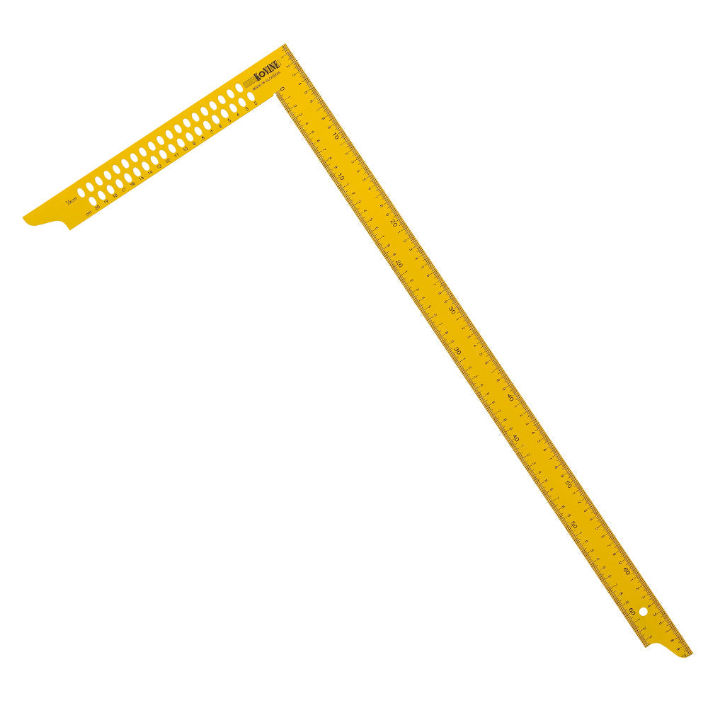 METAL GAUGE FACTORY ANGLE CARPENTER Yellow, with holes. 700 mm