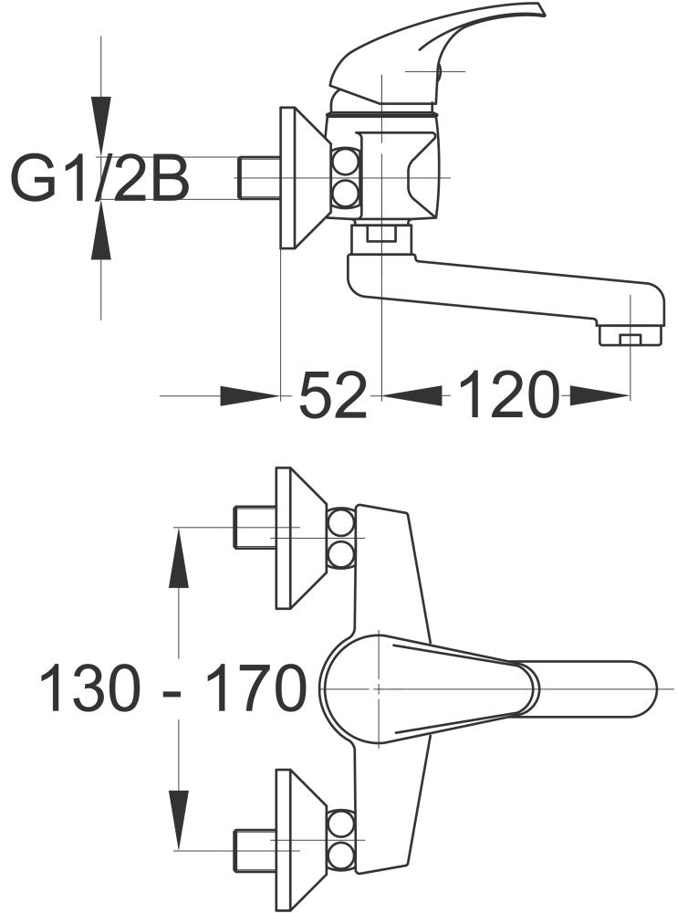 Unitas KITCHEN FITTINGS - WALL-MOUNTED Simpaty s70