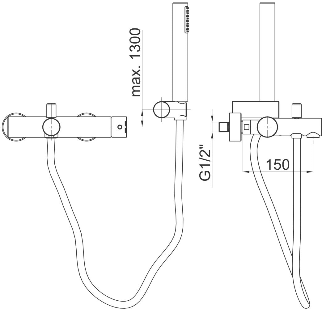 Unitas Armature for Shower F30 + shower handle