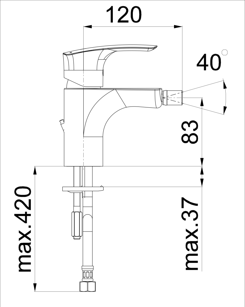 Unitas BIDET FITTINGS Elite Black e50B