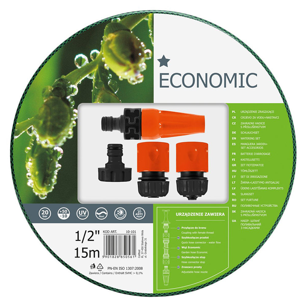 CELLFAST WATER PIPE ECONOMIC Three-layer, with connections. 1/2"-15m/20bar