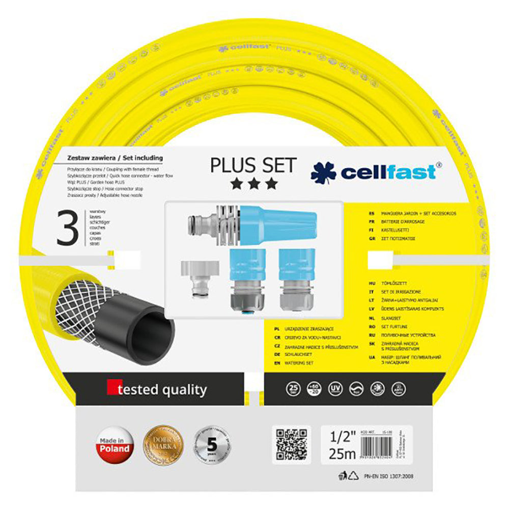 CELLFAST WATER PIPE PLUS With connections Ideal. 1/2"-25m/20bar