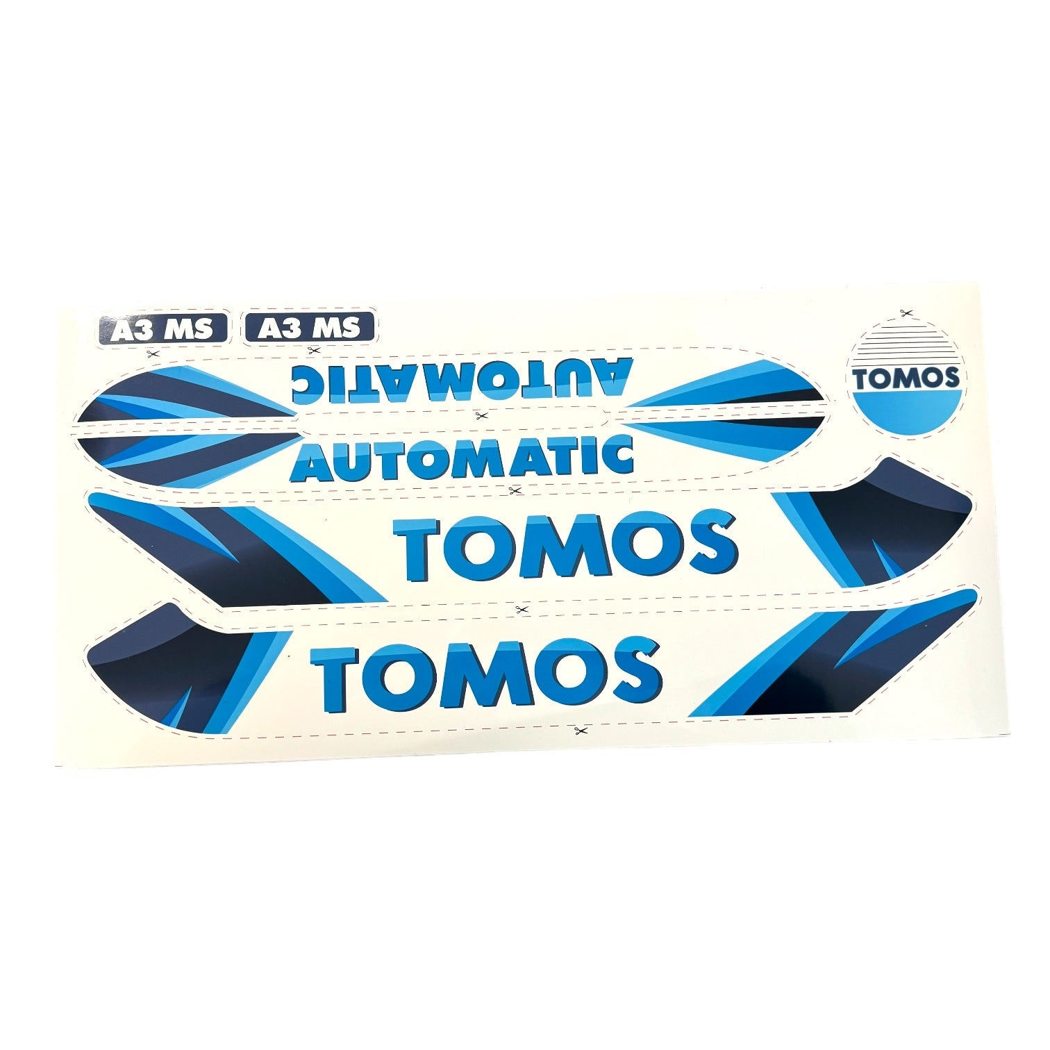 Set of stickers for Tomos A3 blue