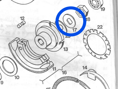 Clutch protection washer for Tomos A3