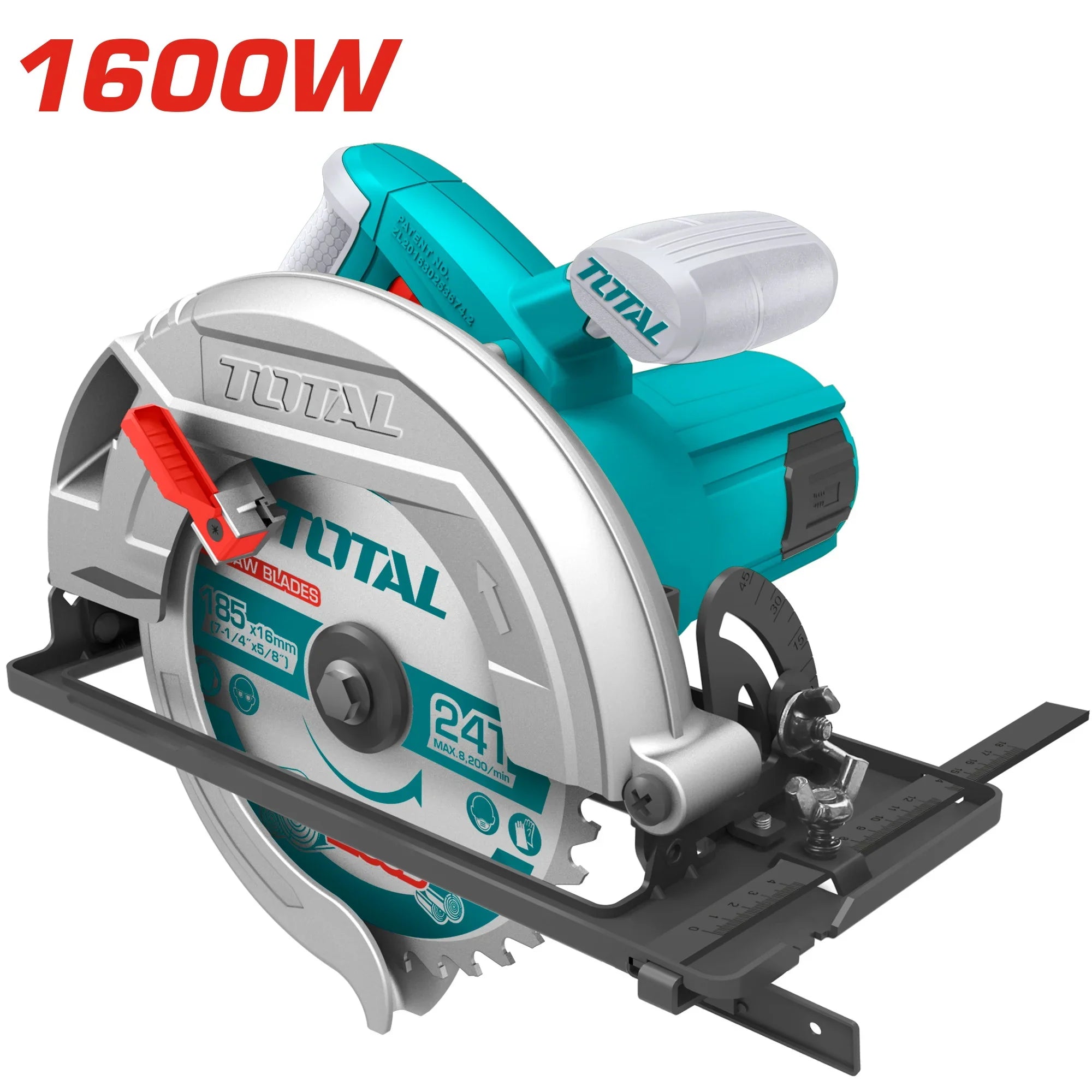 Electric circular saw 1600W, 5000rpm/185x20mm/ INDUSTRIAL (TS1161856) Total