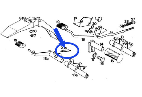 Foot brake spring length 55mm | All Models 202402