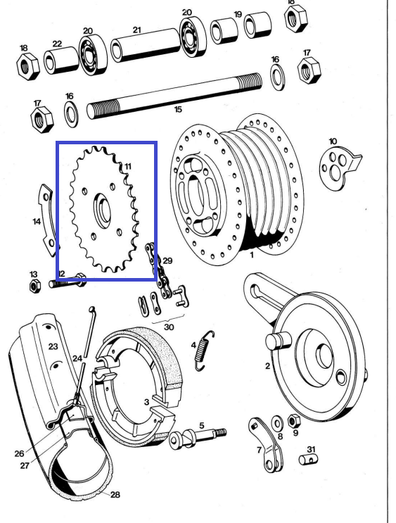 Rear sprocket 22 small Hole A3 (209261)