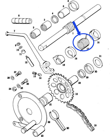 Starter spring older type for A3 (209571)