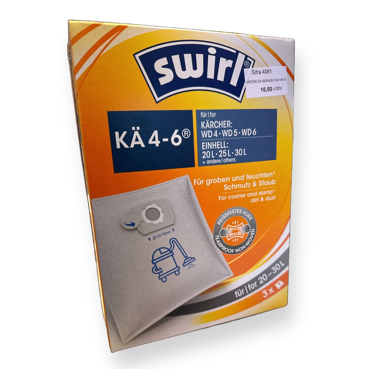 Swirl bags for sucker KA 4-6