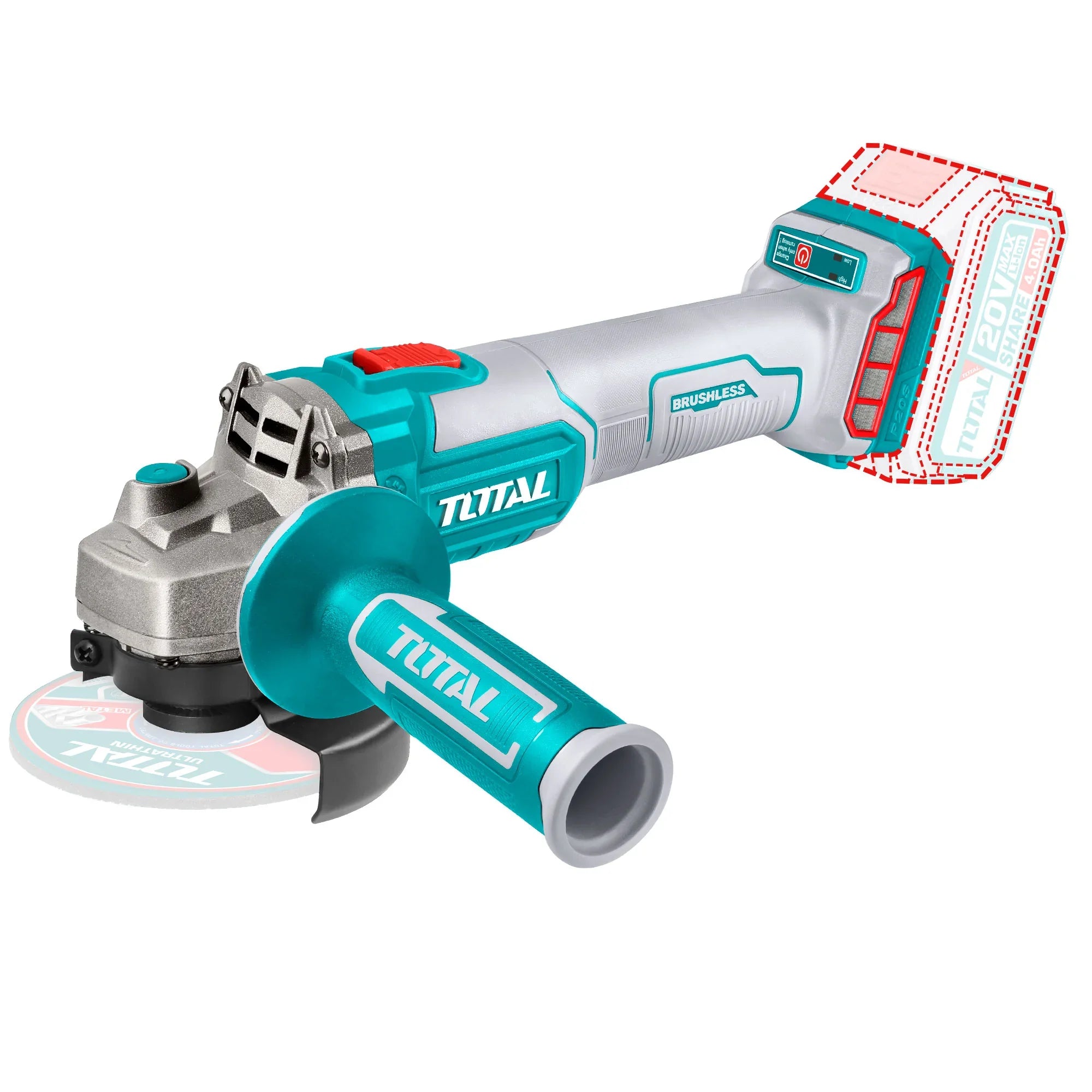 Cordless angle grinder 125mm/8500rpm/P20S/ INDUSTRIAL (Without battery) (TAGLI201258) TOTAL