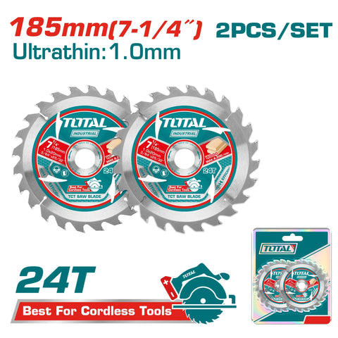 Set of ultra-thin saw blades TCT, 185mm /2pcs/ INDUSTRIAL (TAC2331853) TOTAL