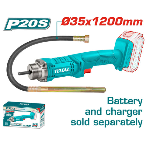 Cordless concrete vibrator 2300rpm/20V/2.0Ah-7.5Ah/P20S (Without battery) (TCVLI202301) TOTAL