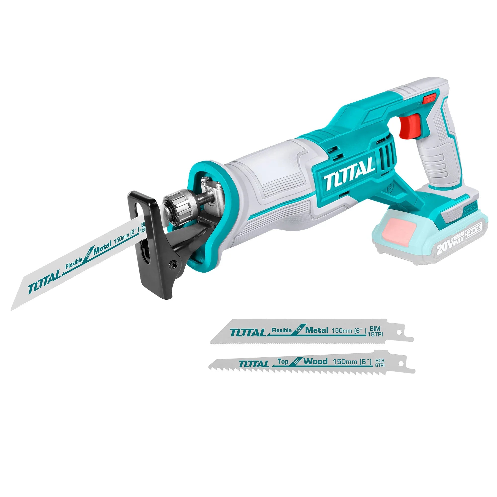 Cordless reciprocating saw 2800rpm/20V/2.0Ah-7.5Ah/P20S (No battery) (TRSLI1152) Total