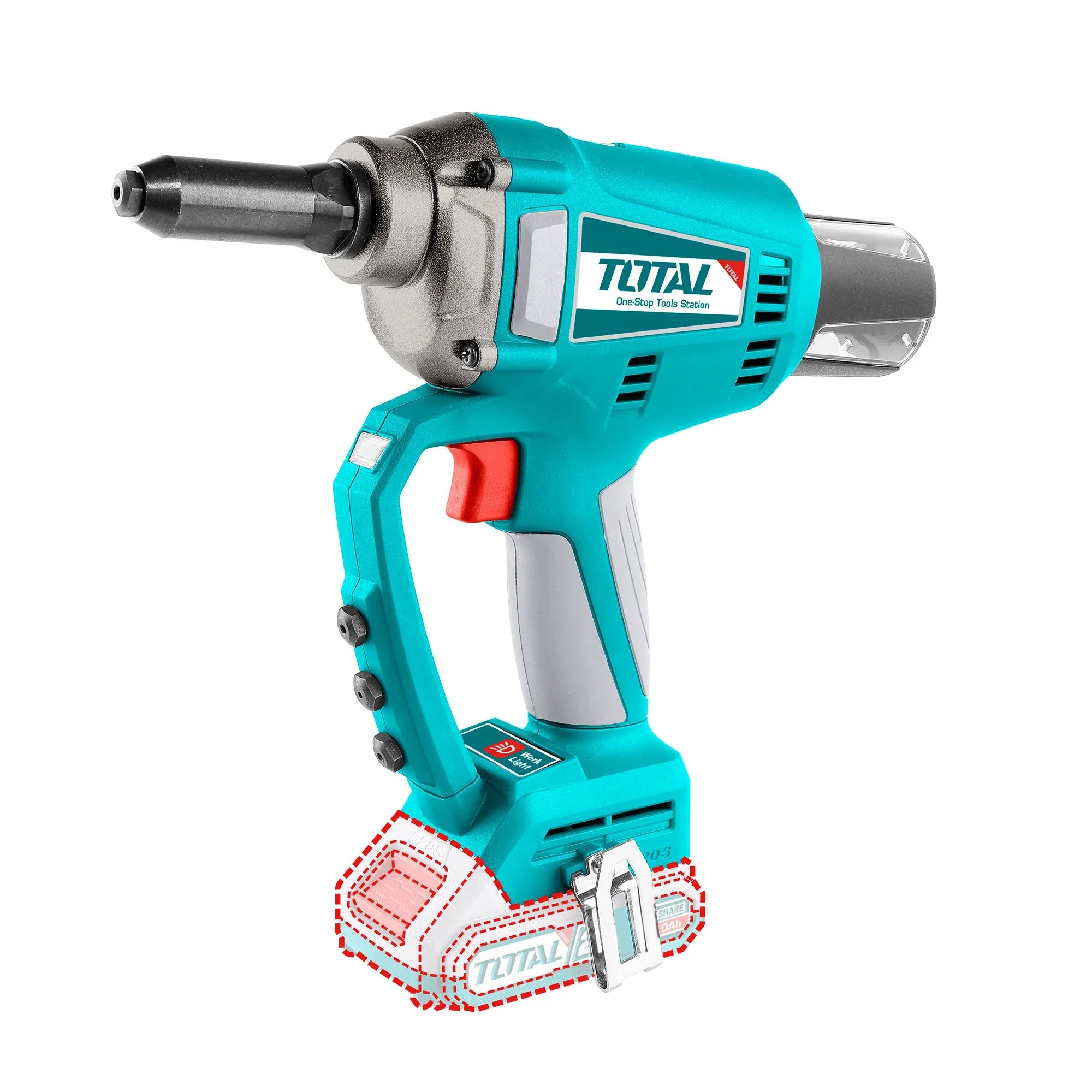 Cordless riveting tool 20V/20kN/25mm/P20S/ INDUSTRIAL (Without battery) (TRTLI2005) TOTAL