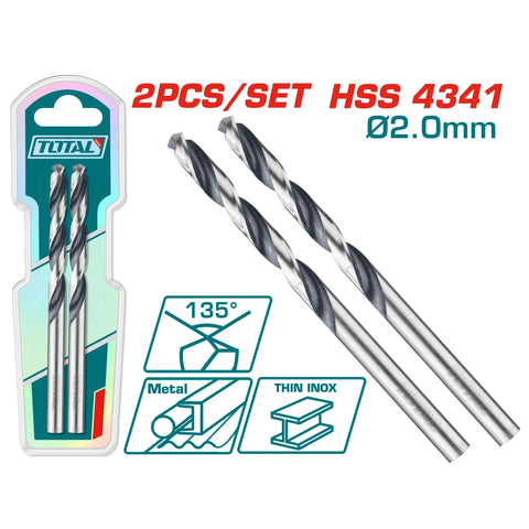 HSS 4341 drill bit 2mm / 2pcs / INDUSTRIAL (TAC1200024) TOTAL