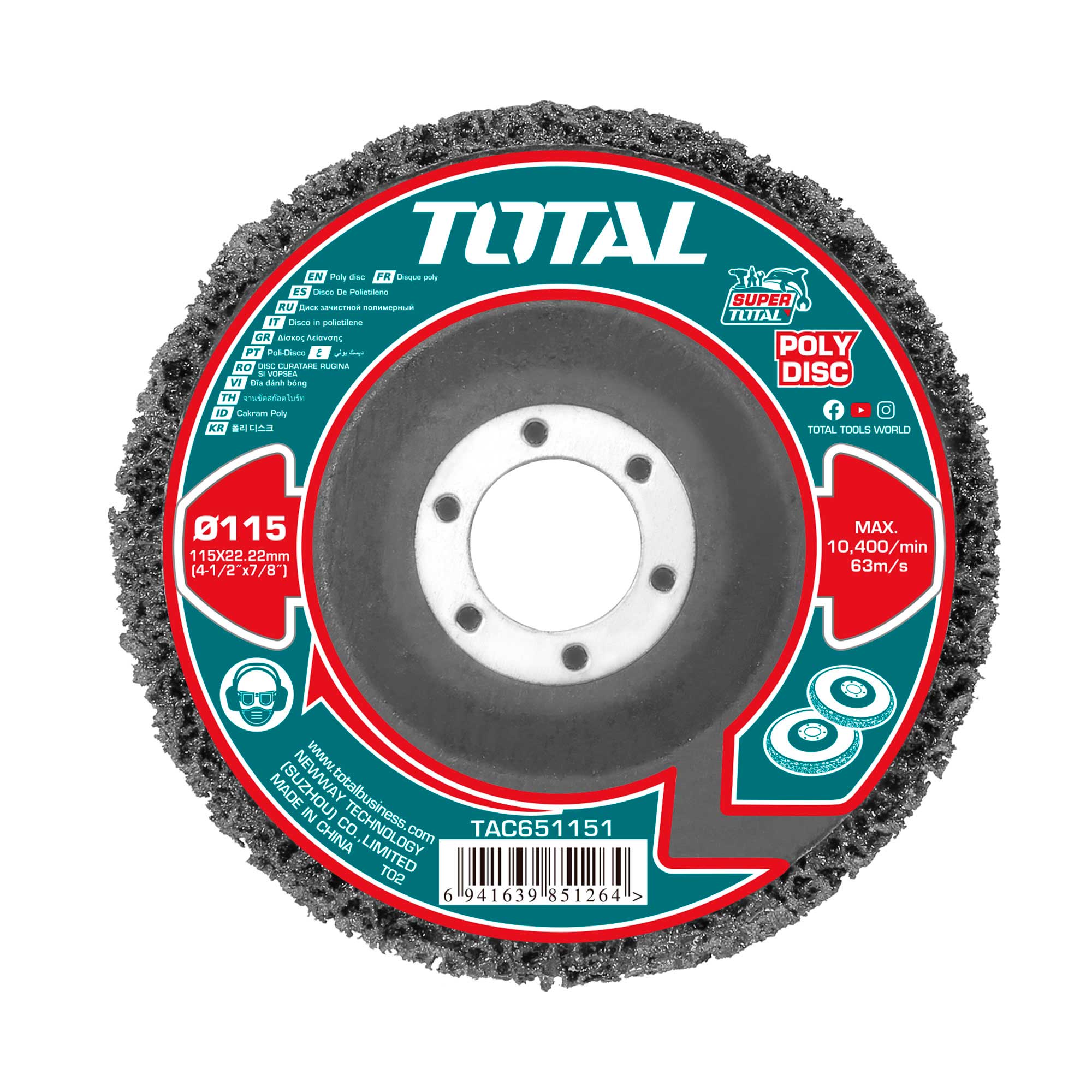 Poly grinding disc 115mm (TAC651151) TOTAL