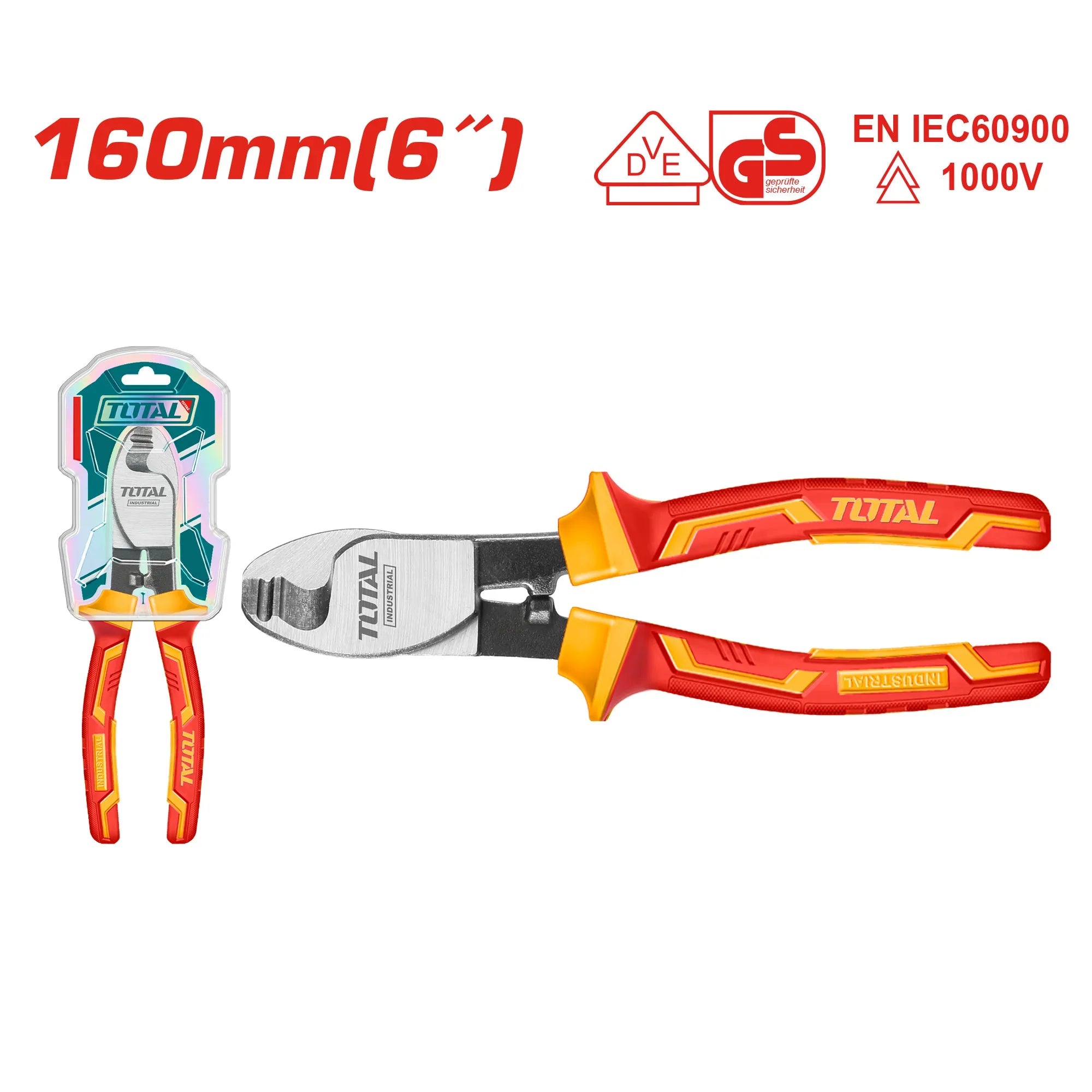 Insulated pliers for cutting cables 160mm, 1000V/ INDUSTRIAL (THTIP2761) TOTAL