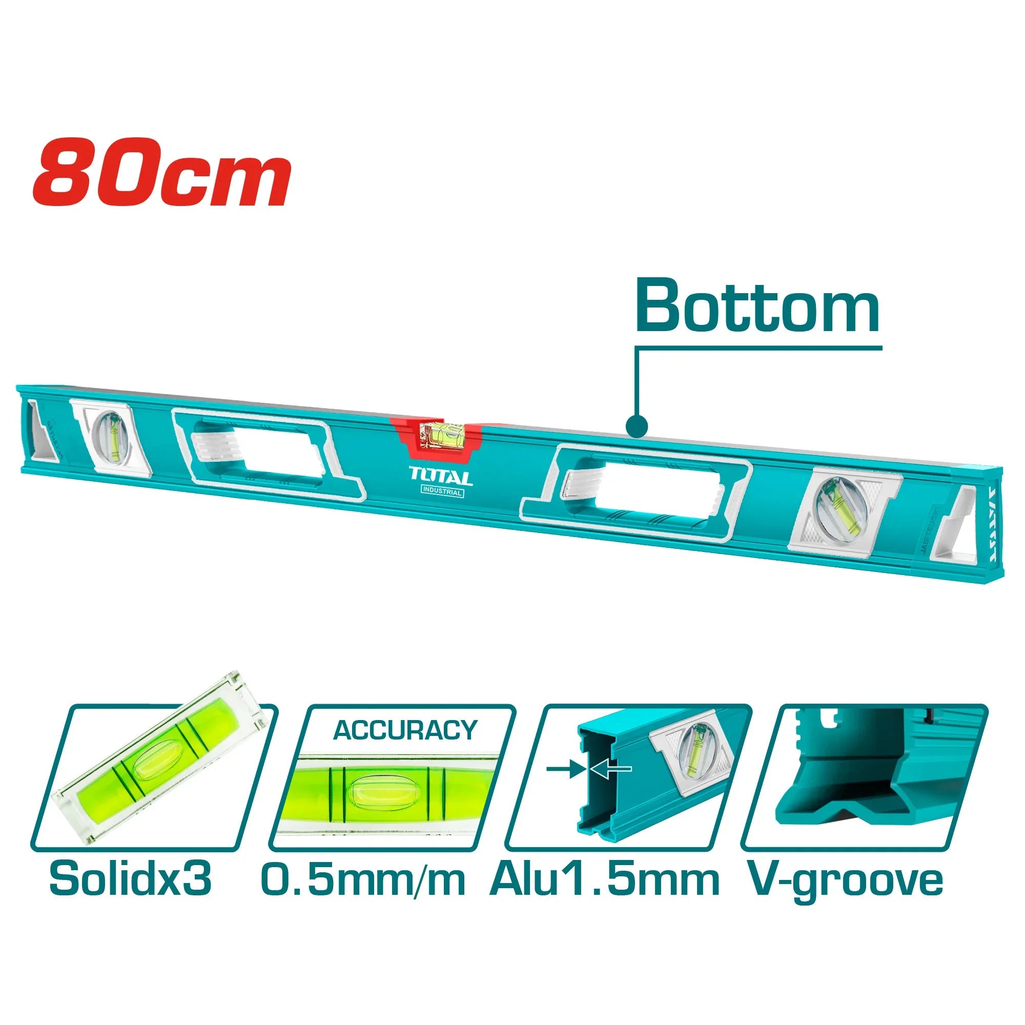 Spirit level 80cm / INDUSTRIAL (TMT28086) TOTAL