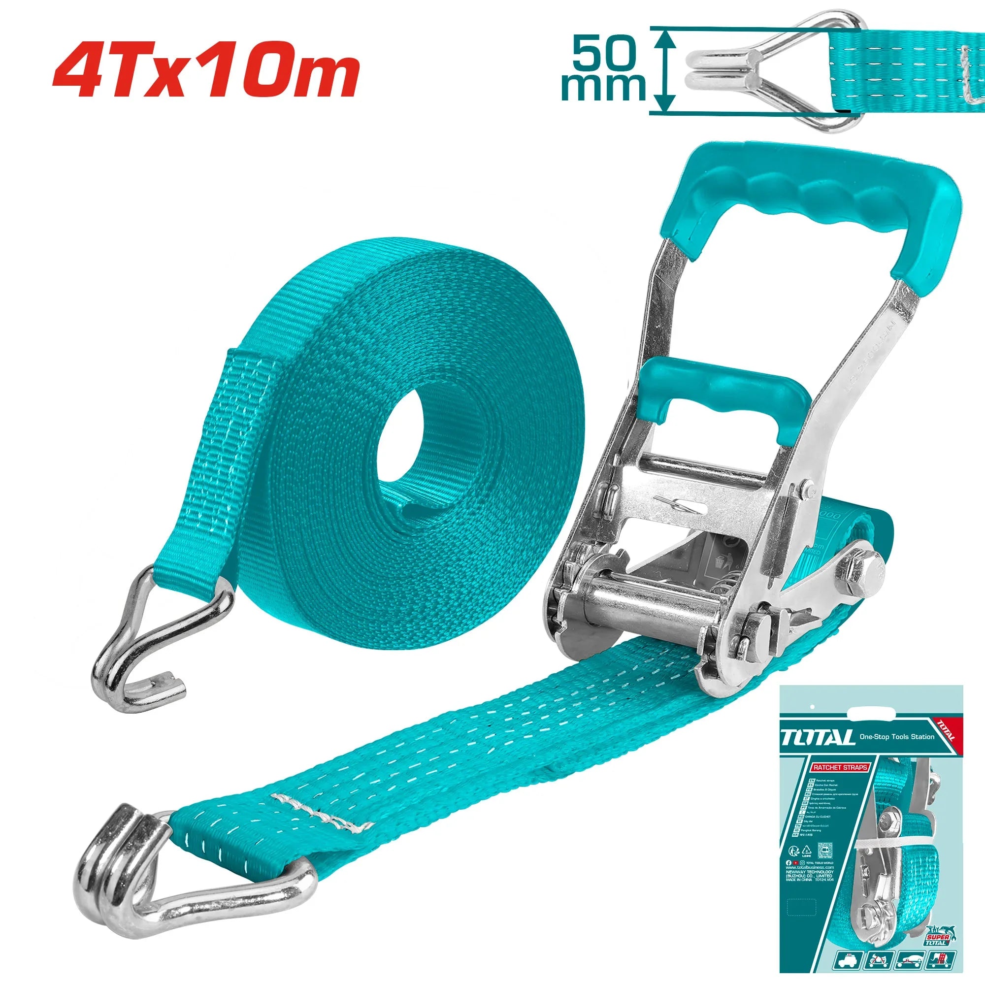 Tie-down strap with ratchet 4Tx10m/50mm (THTRS4101) TOTAL