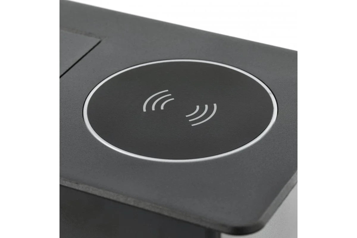 Built-in socket Avaro Plus with 1x Schuko 1xUsb A 1xUsb C plus wireless charger White