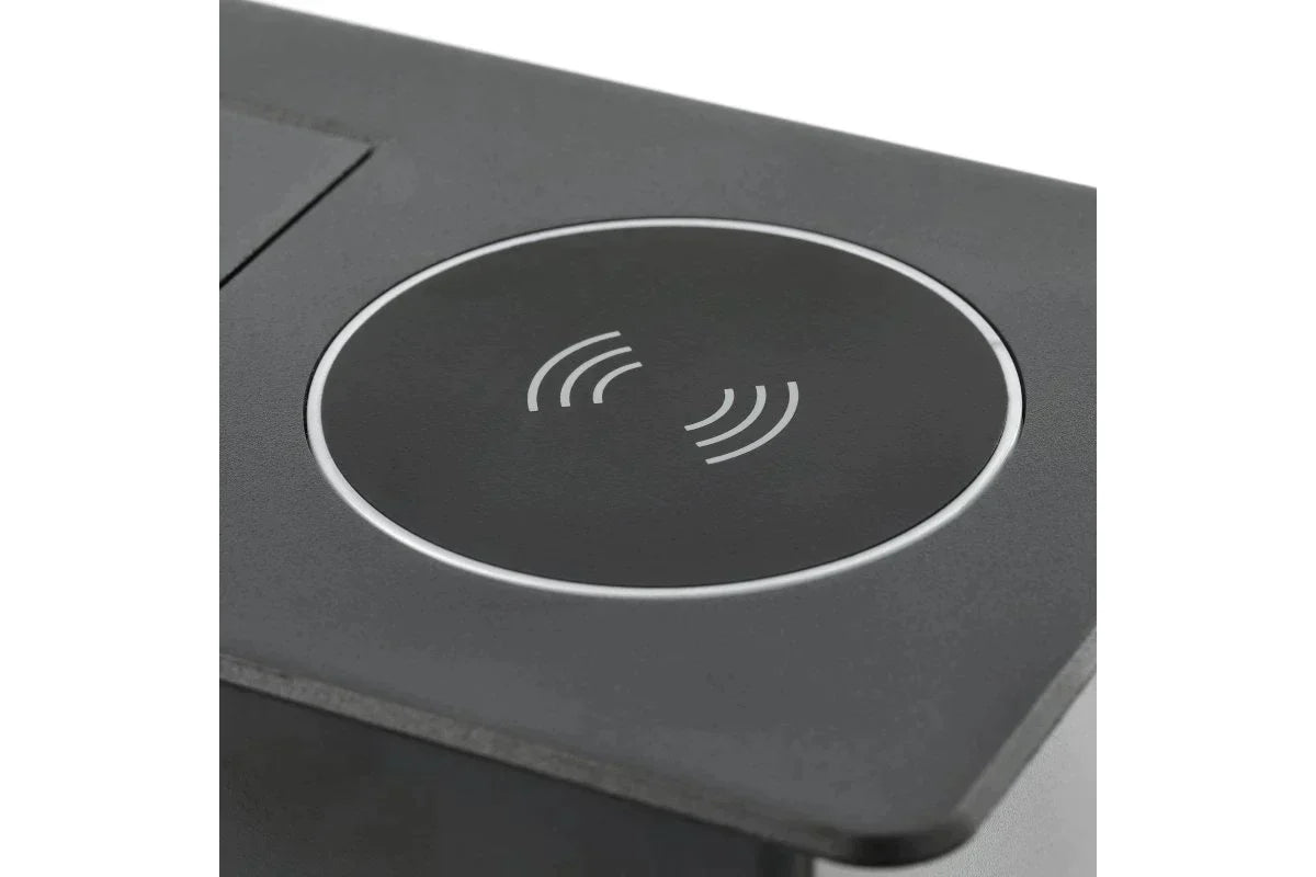 Built-in socket Avaro Plus with 1x Schuko 1xUsb A 1xUsb C plus wireless charger Gray color