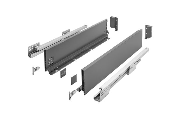 Drawer guide AXIS PRO valley 500 height 116mm B-medium White/Anthracite