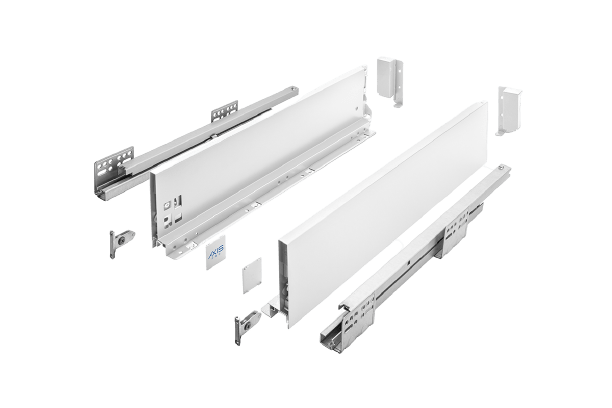 Drawer guide AXIS PRO valley 500 height 116mm B-medium White/Anthracite