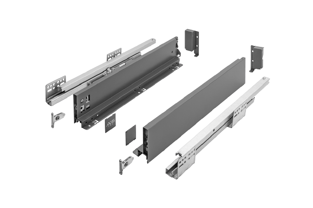 Drawer guide AXIS PRO valley 500 height 116mm B-medium White/Anthracite