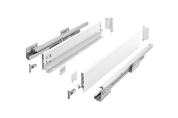 Drawer guide AXIS PRO valley 500 height 116mm B-medium White/Anthracite