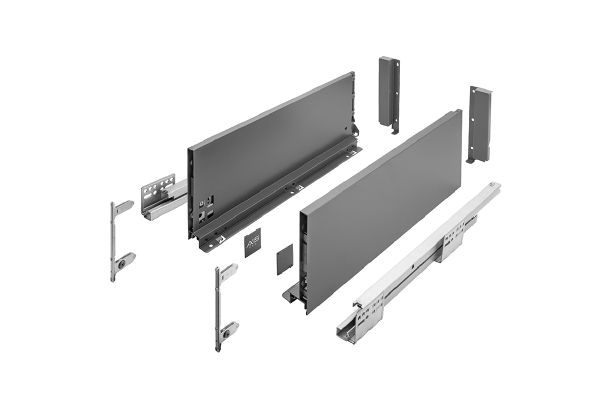 Drawer guide AXIS PRO length 500 height 167mm C-high White/Anthracite