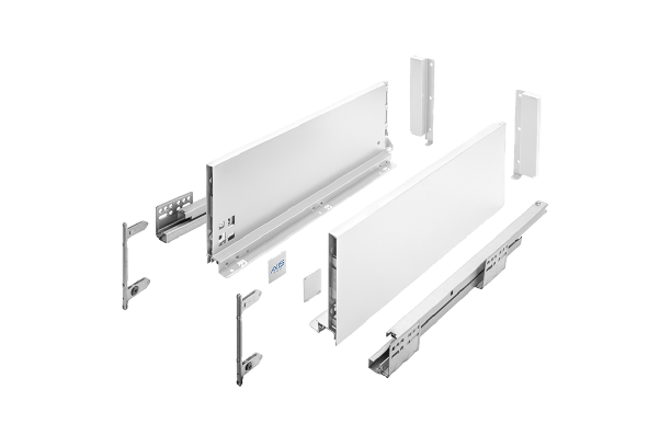 Drawer guide AXIS PRO length 500 height 167mm C-high White/Anthracite