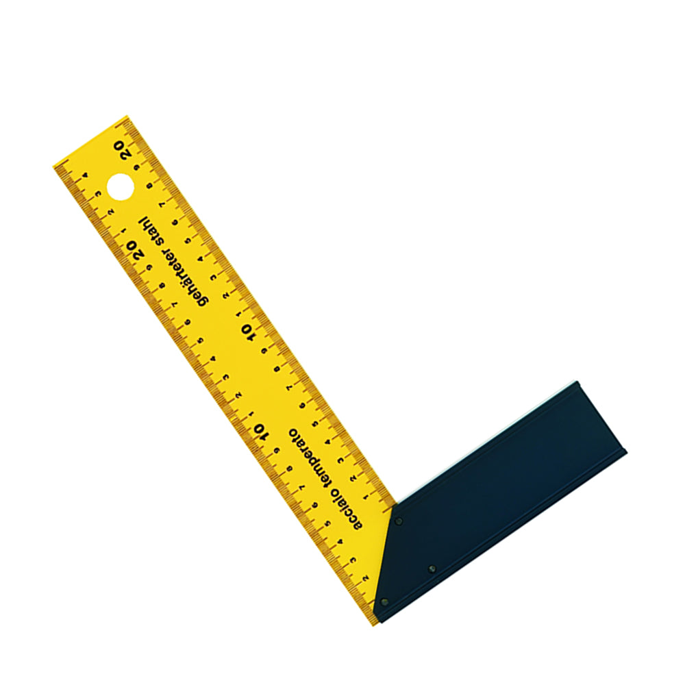 FACTORY METAL MEASUREMENT CORNER CARPENTER WITH BACK, ALUMINUM 250 mm