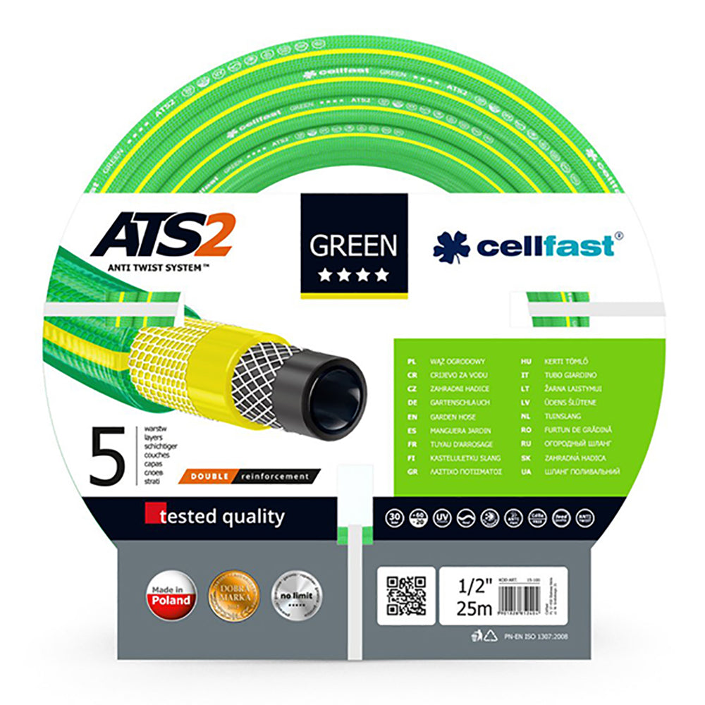 CELLFAST WATER HOSE GREEN ATS2 1/2"-25m/30bar