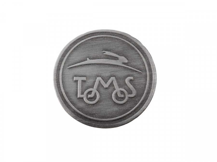 Sticker Tomos Logo Round Fi50mm RealMetal® SILVER METAL