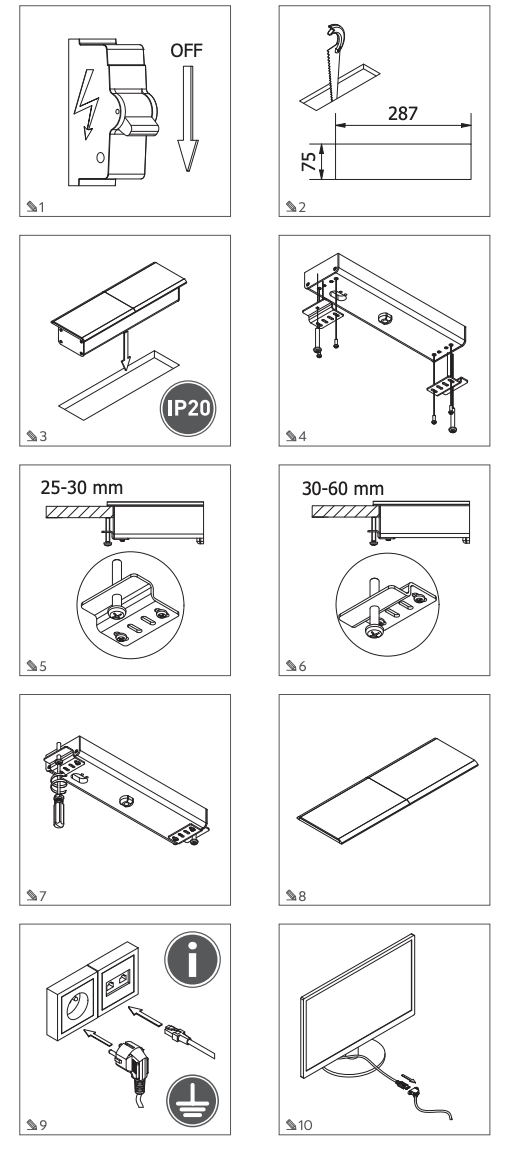 Built-in socket Gtv Prestino AE-PB2SPRES Aluminum