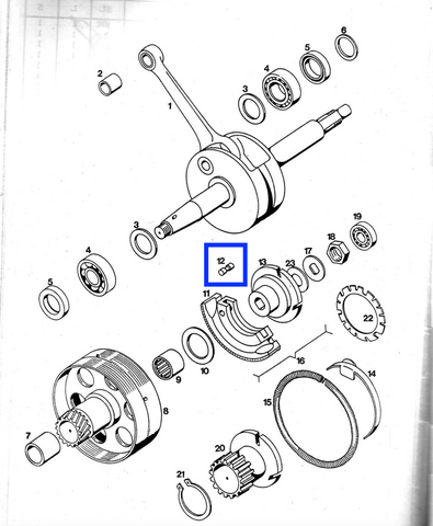 Clutch jaw pin for Tomos A3 5x14mm (209004)