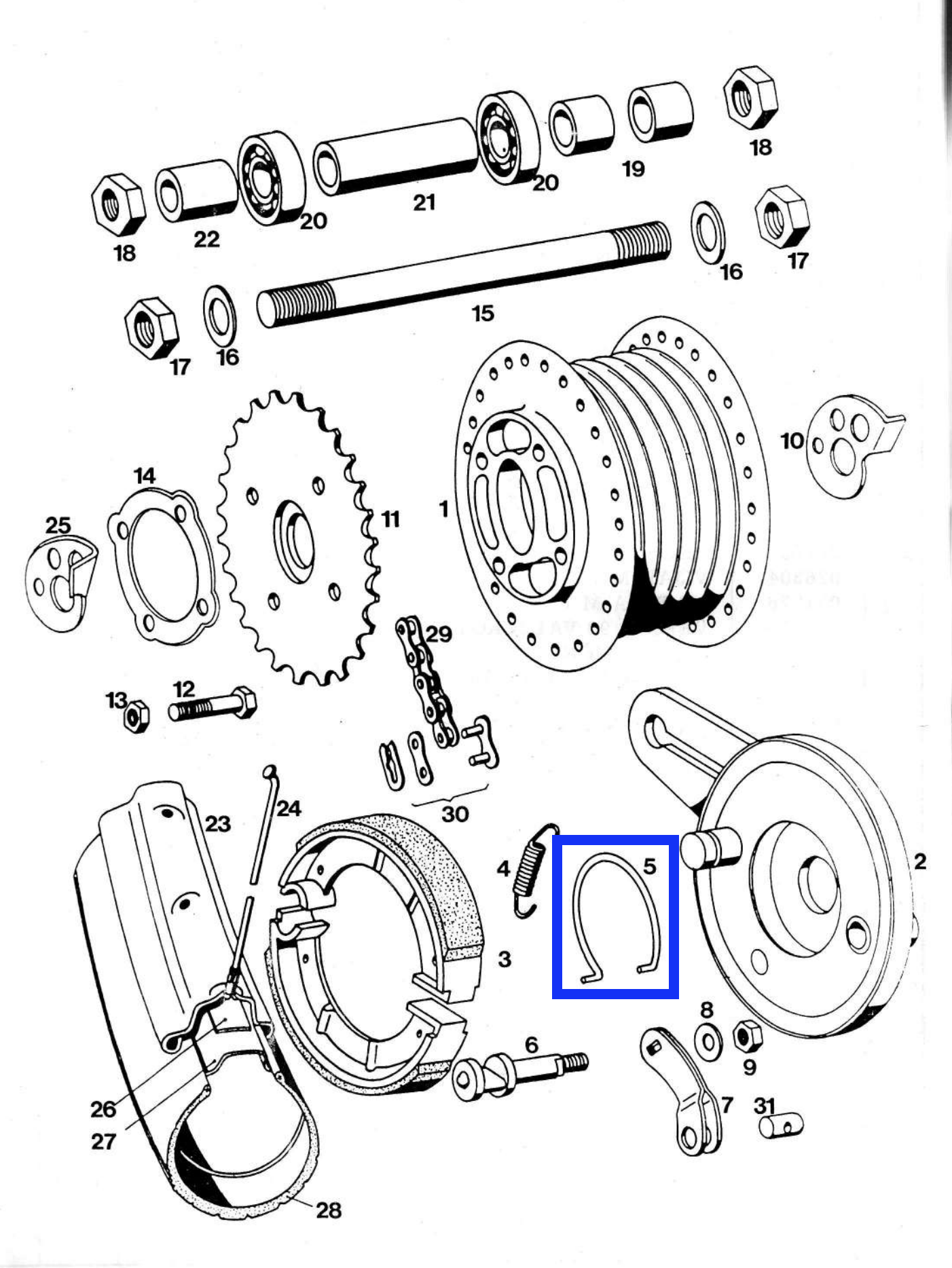 Brake caliper spring for Tomos A3