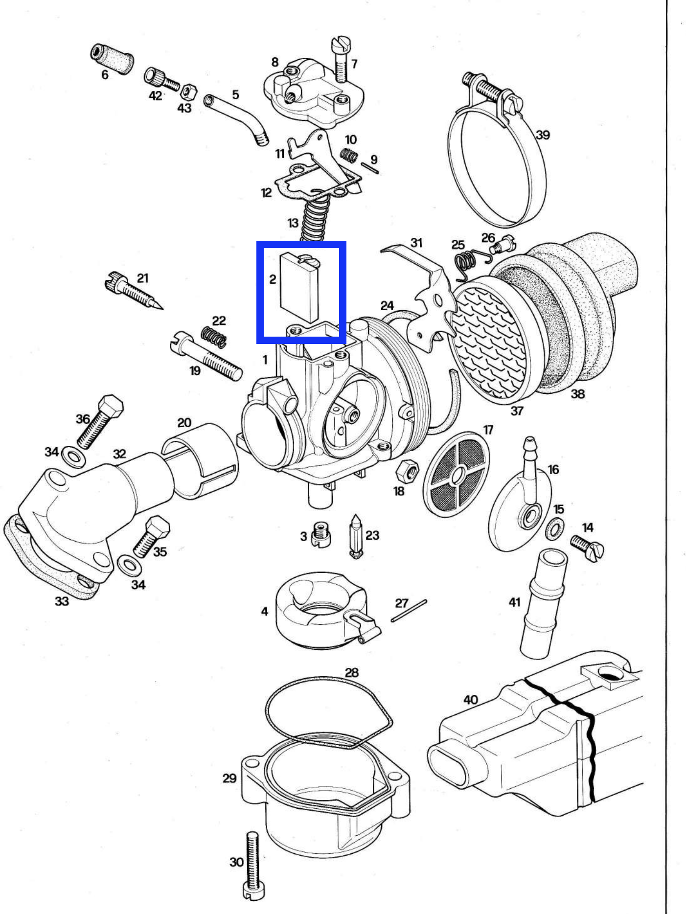 Dellorto carburetor slide (219580)