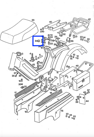 Rubber shock absorber for under the seat | for Tomos A3, A35, APN (200516)