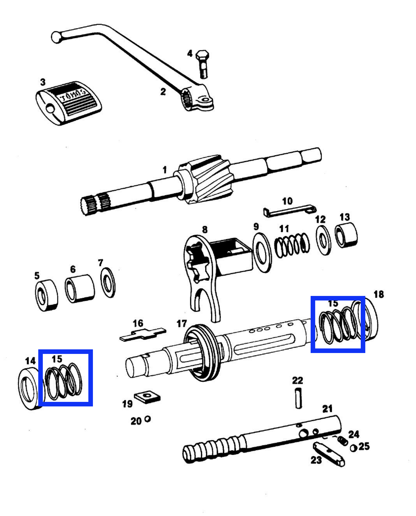 Drive axle spring 1pc APN