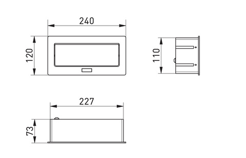 Built-in socket SOFT GTV | knob for counter, table | 2x socket | 2x usb White