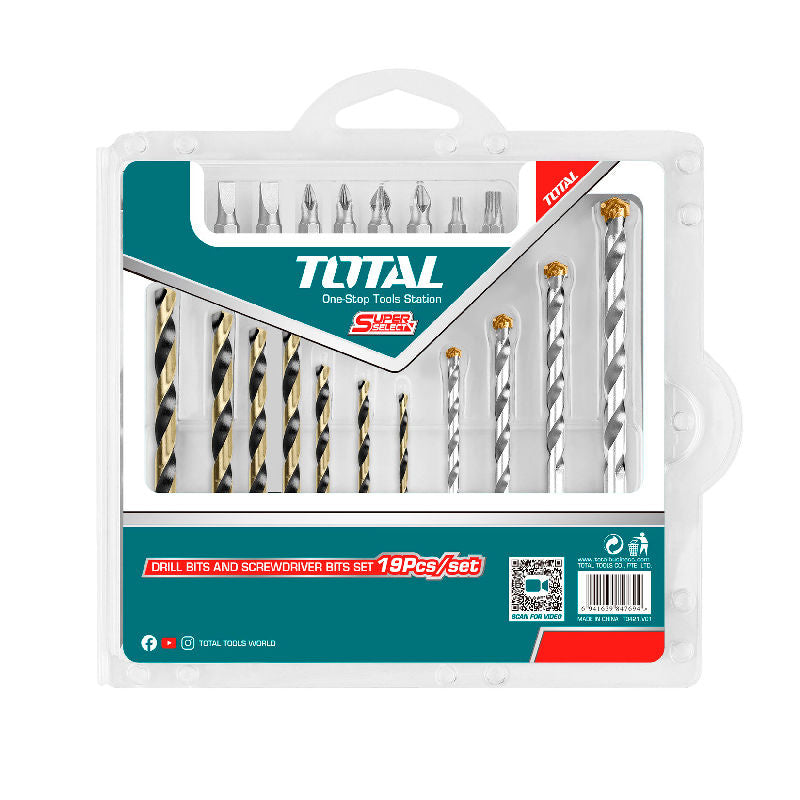 19 Piece Drill Bit Set and Screwdriver Set (TACSDB1901) TOTAL