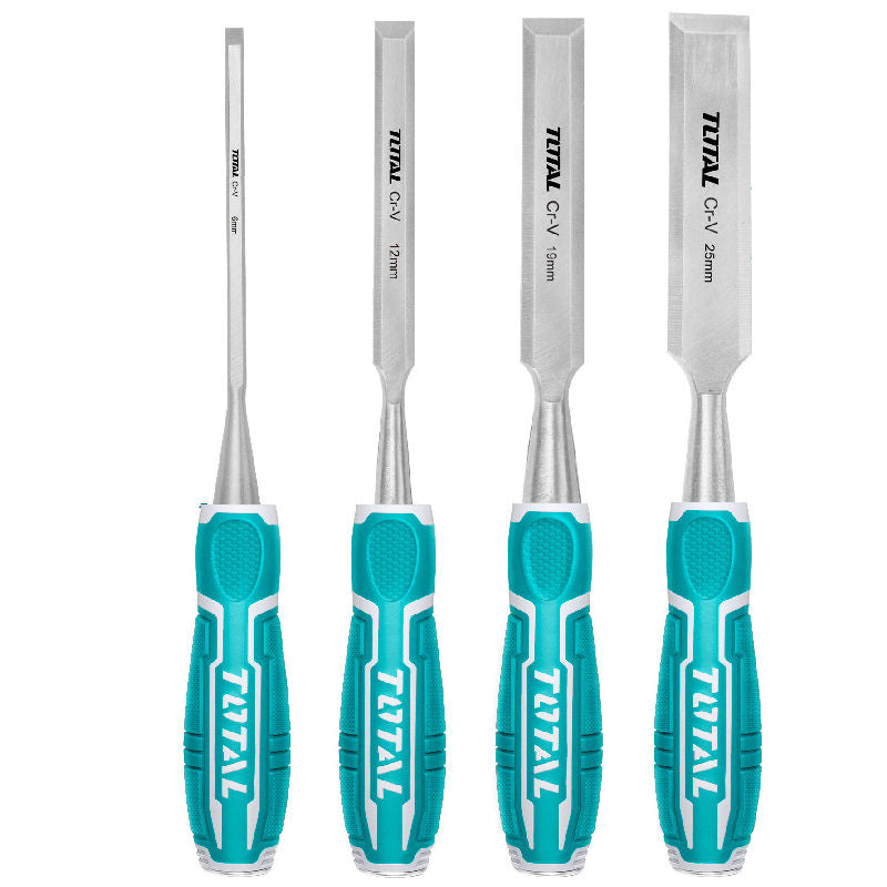 4-piece wood chisel set, INDUSTRIAL series (THT41K0401) TOTAL